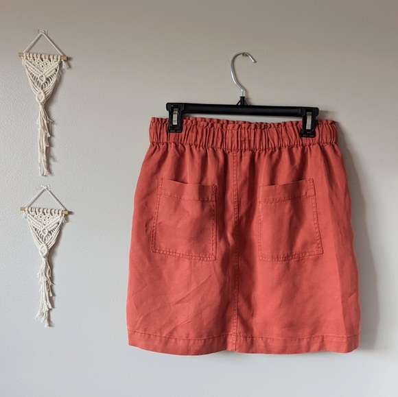 NWT LOFT Drawstring Pocket Skirt, Coral, Size S - Picture 2 of 8